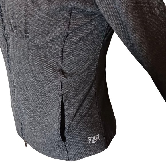 Everlast Athletic Womens Full-Zip Mock Neck Jacket in Charcoal Gray, Size L - Picture 3 of 13